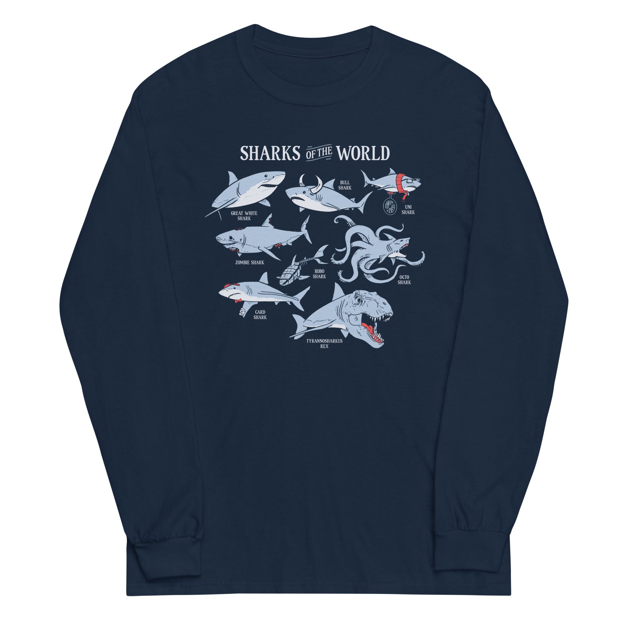 Sharks Of The World - Adult & Kids T-Shirts, Sweatshirts & Hoodies apparel design preview 1