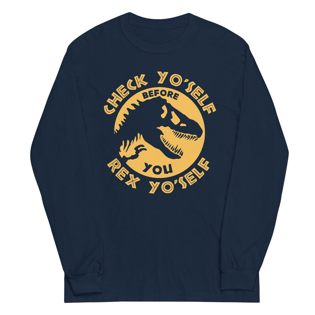 Check Yo'Self Before You Rex - Adult & Kids T-Shirts, Sweatshirts & Hoodies apparel design preview 1