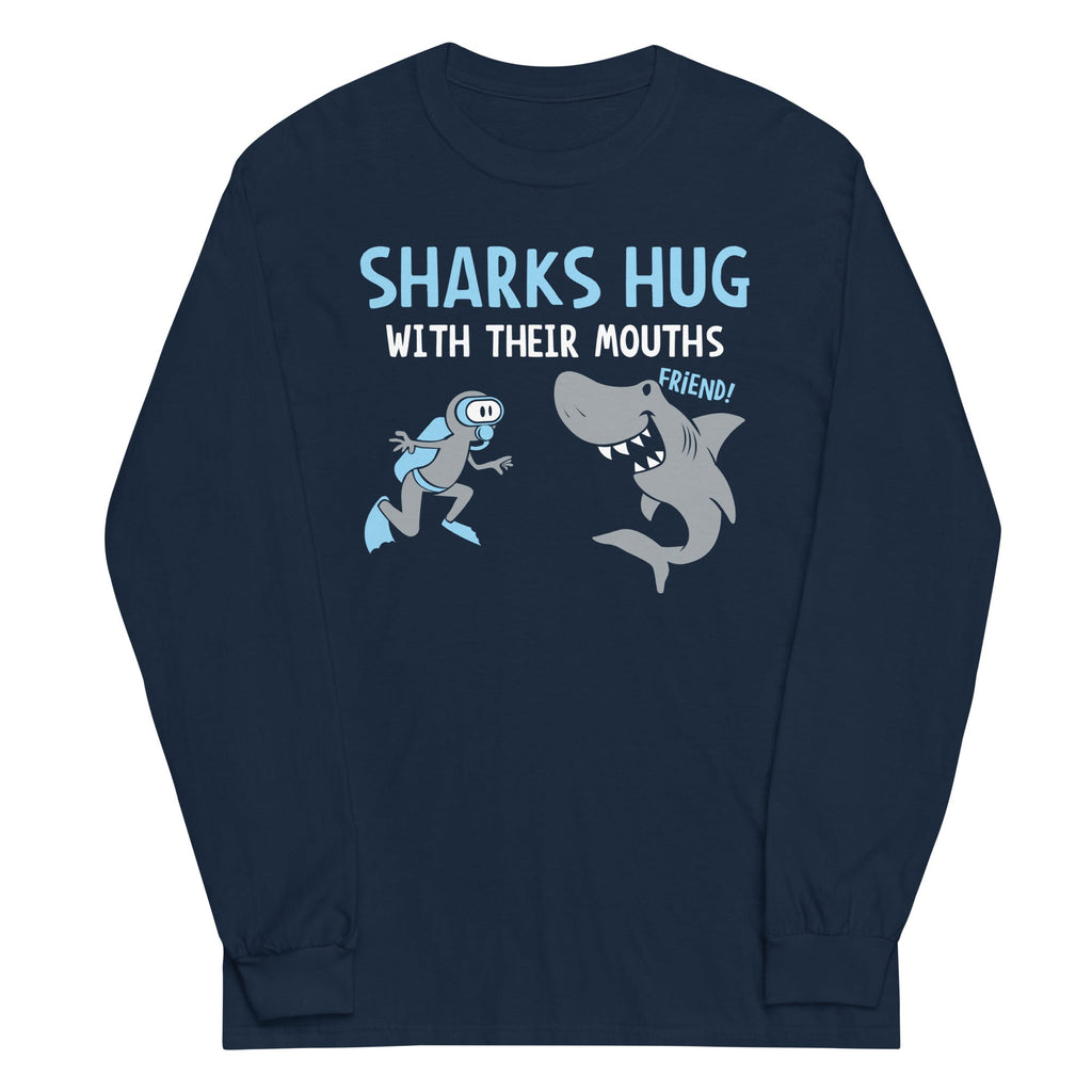 Sharks Hug With Their Mouths - Adult & Kids T-Shirts, Sweatshirts & Hoodies apparel design preview 1