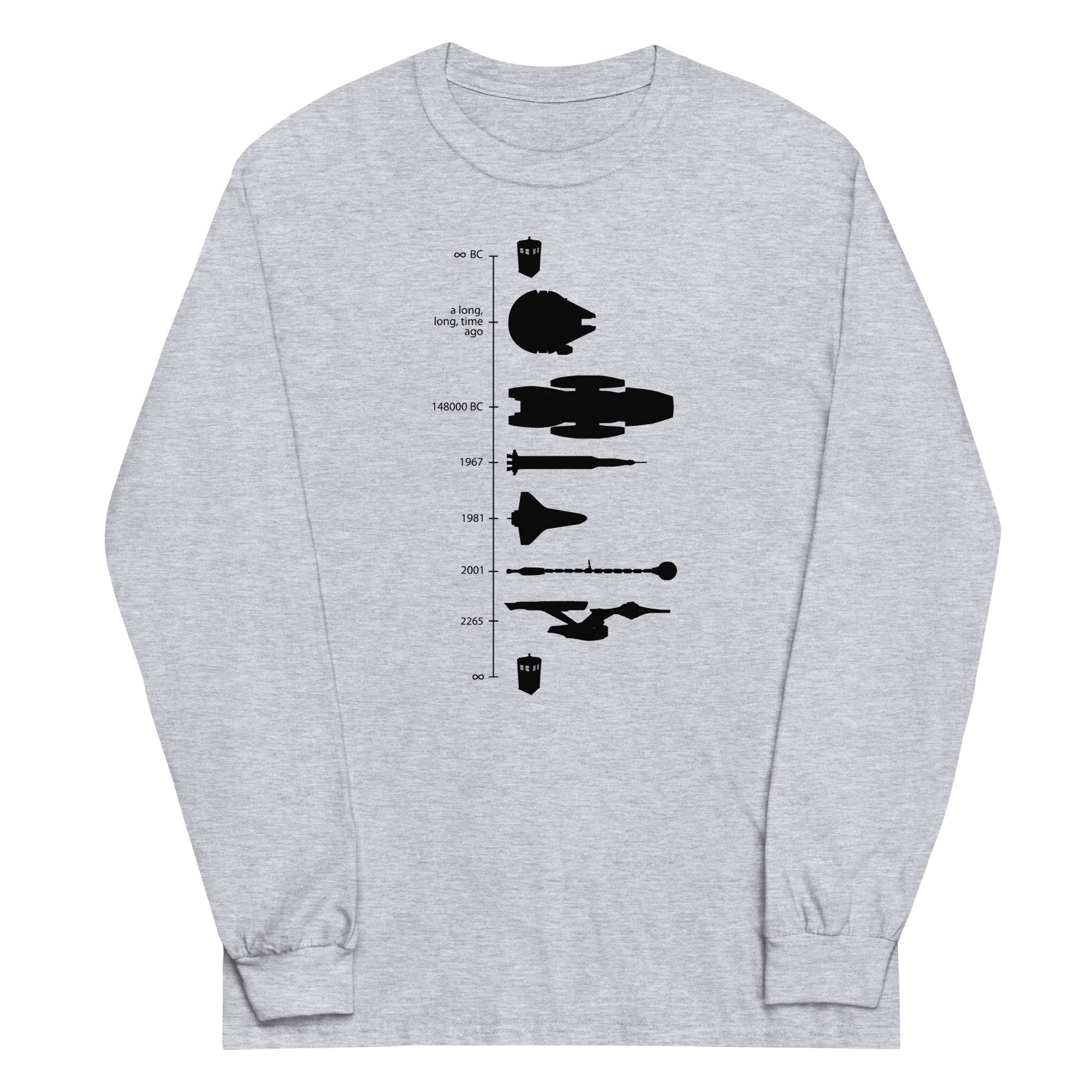 Space Ship Timeline - Adult & Kids T-Shirts, Sweatshirts & Hoodies apparel design preview 1