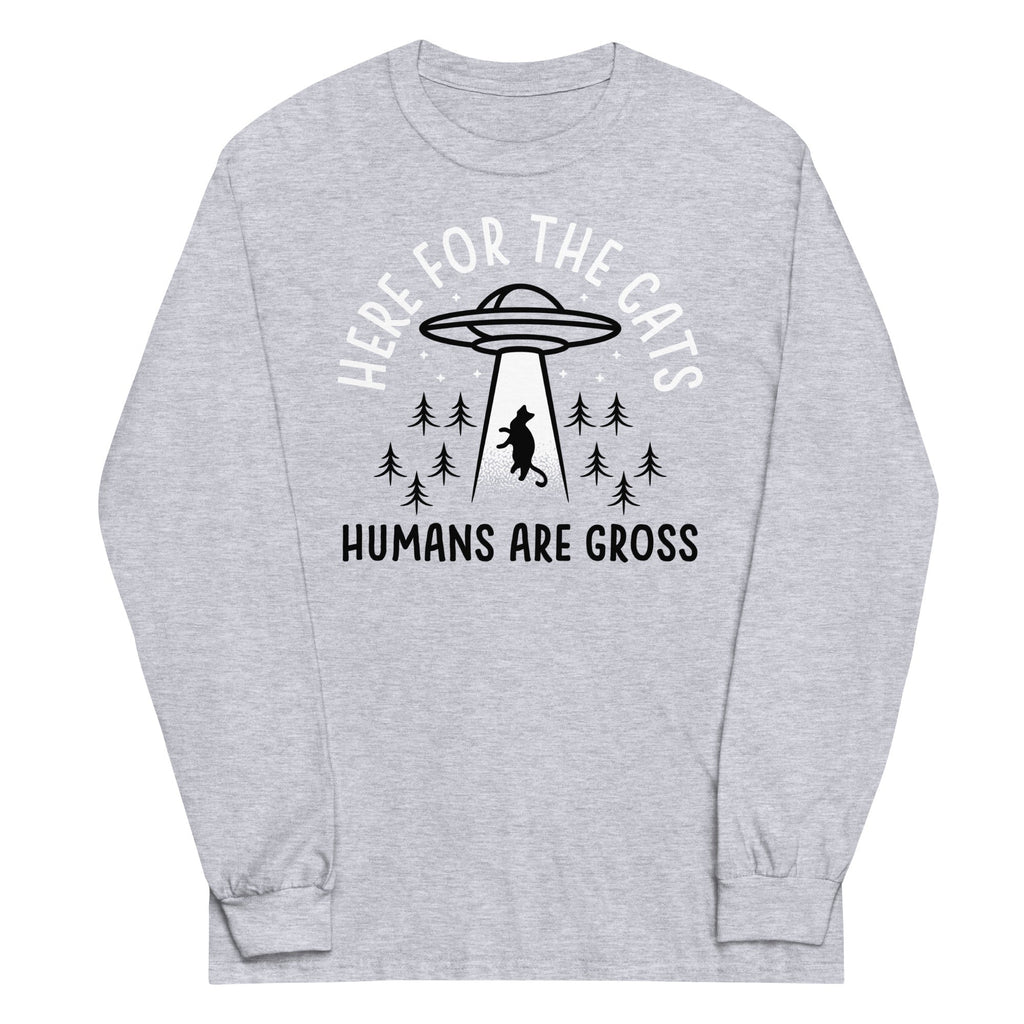 Here For The Cats, Humans Are Gross - Adult & Kids T-Shirts, Sweatshirts & Hoodies apparel design preview 1