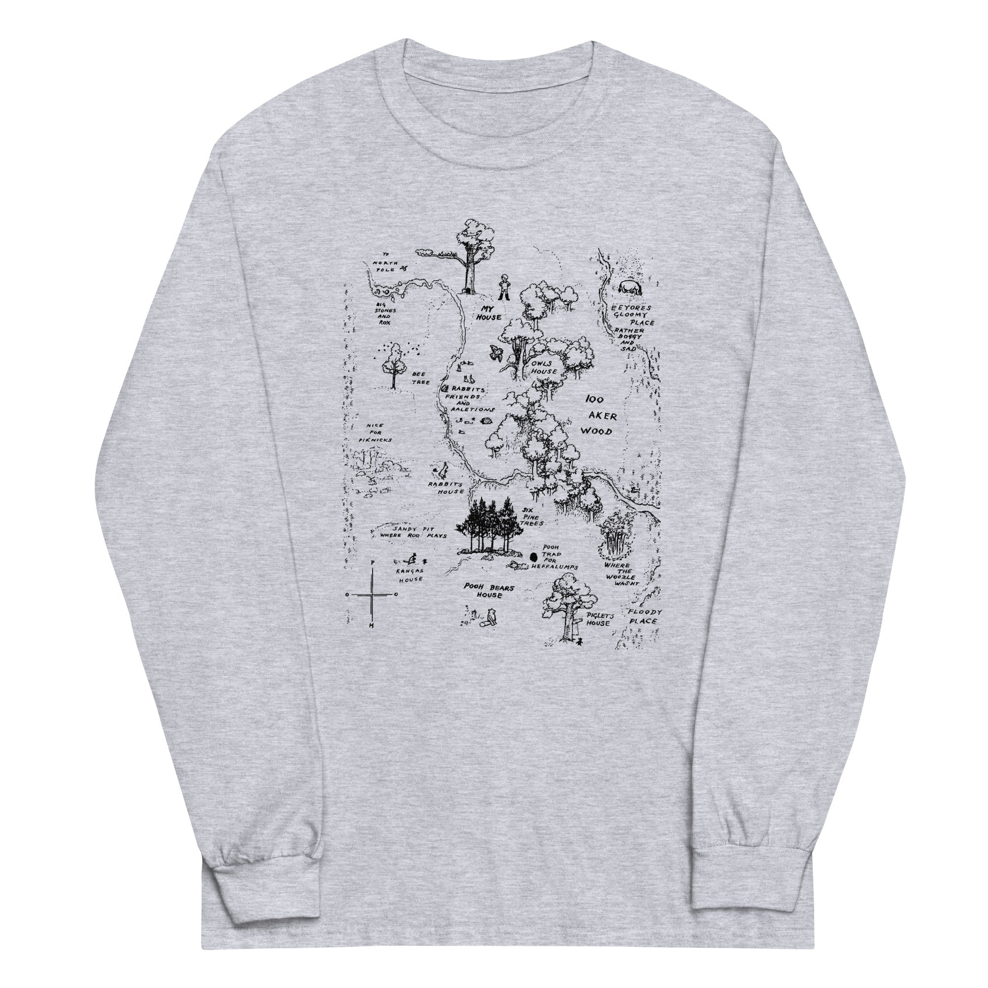 100 Acre Map - Adult & Kids T-Shirts, Sweatshirts & Hoodies apparel design preview 1