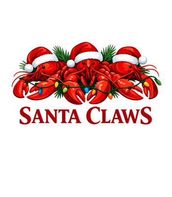 Santa Claws Christmas Lobsters - Adult & Kids T-Shirts, Sweatshirts & Hoodies apparel design preview 1