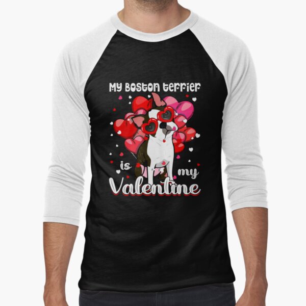 Retro Matching Valentine Day Heart Boston Terrier Dog - Adult & Kids T-Shirts, Sweatshirts & Hoodies apparel design preview 1