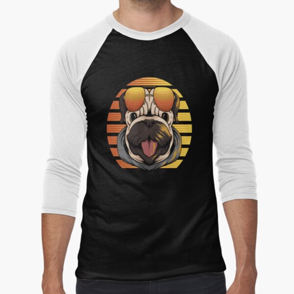 Pug dog retro sunset by crack dsg - Adult & Kids T-Shirts, Sweatshirts & Hoodies apparel design preview 1