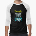 Bestie vibes only quote yellow, blue and white text - Adult & Kids T-Shirts, Sweatshirts & Hoodies apparel design preview 1