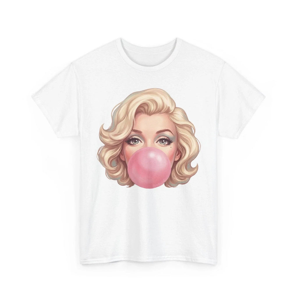 Blonde Icon Blowing Bubble Retro Pop Art Face 4 - Adult & Kids T-Shirts, Sweatshirts & Hoodies apparel design preview 1