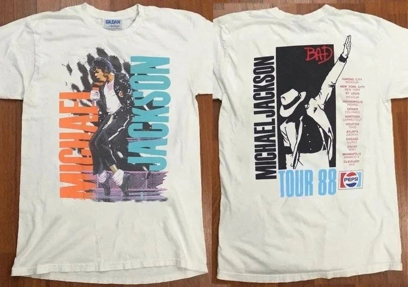 Michael Jackson Bad Tour 1988 Reprint - Adult & Kids T-Shirts, Sweatshirts & Hoodies apparel design preview 1