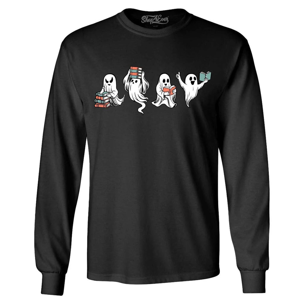 Ghosts and Books Halloween - Adult & Kids T-Shirts, Sweatshirts & Hoodies apparel design preview 1