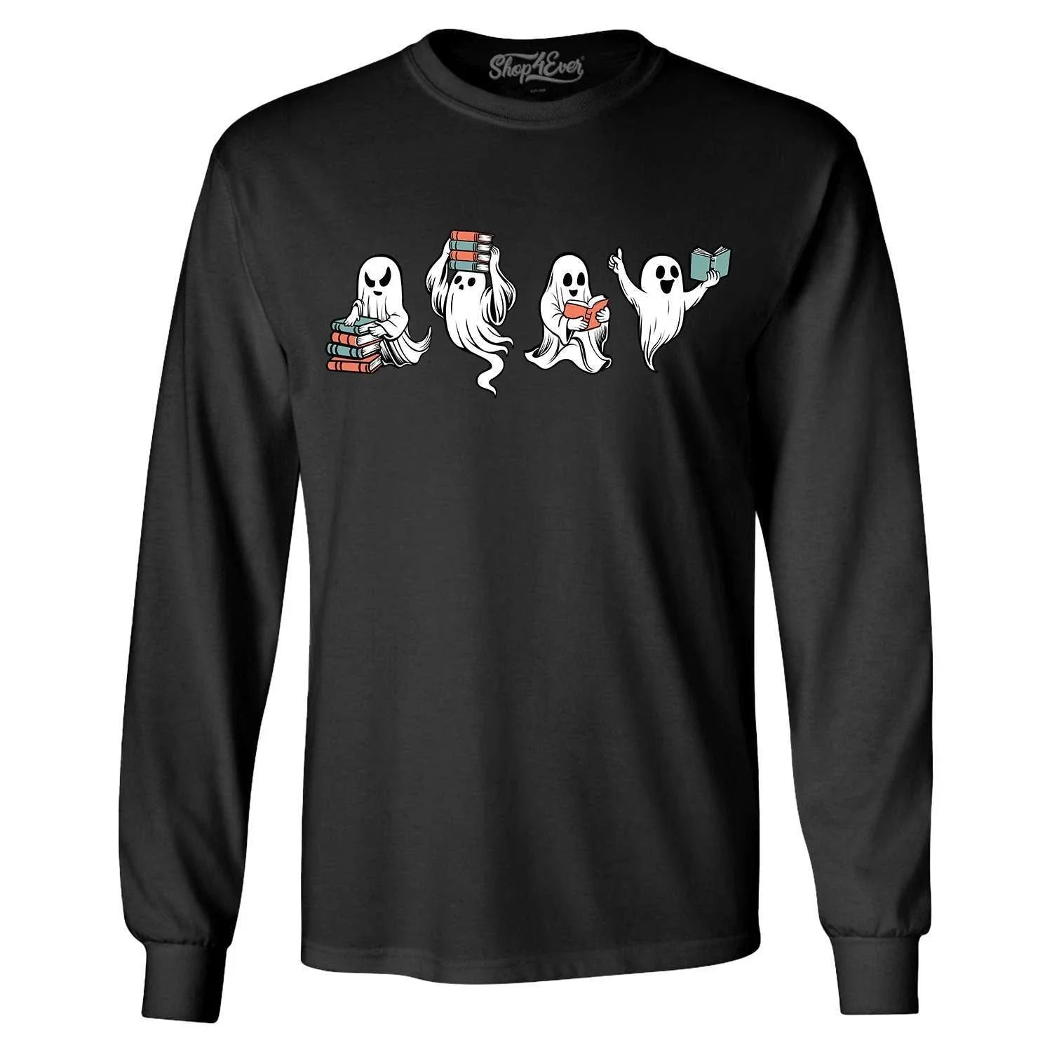 Ghosts and Books Halloween - Adult & Kids T-Shirts, Sweatshirts & Hoodies apparel design preview 1