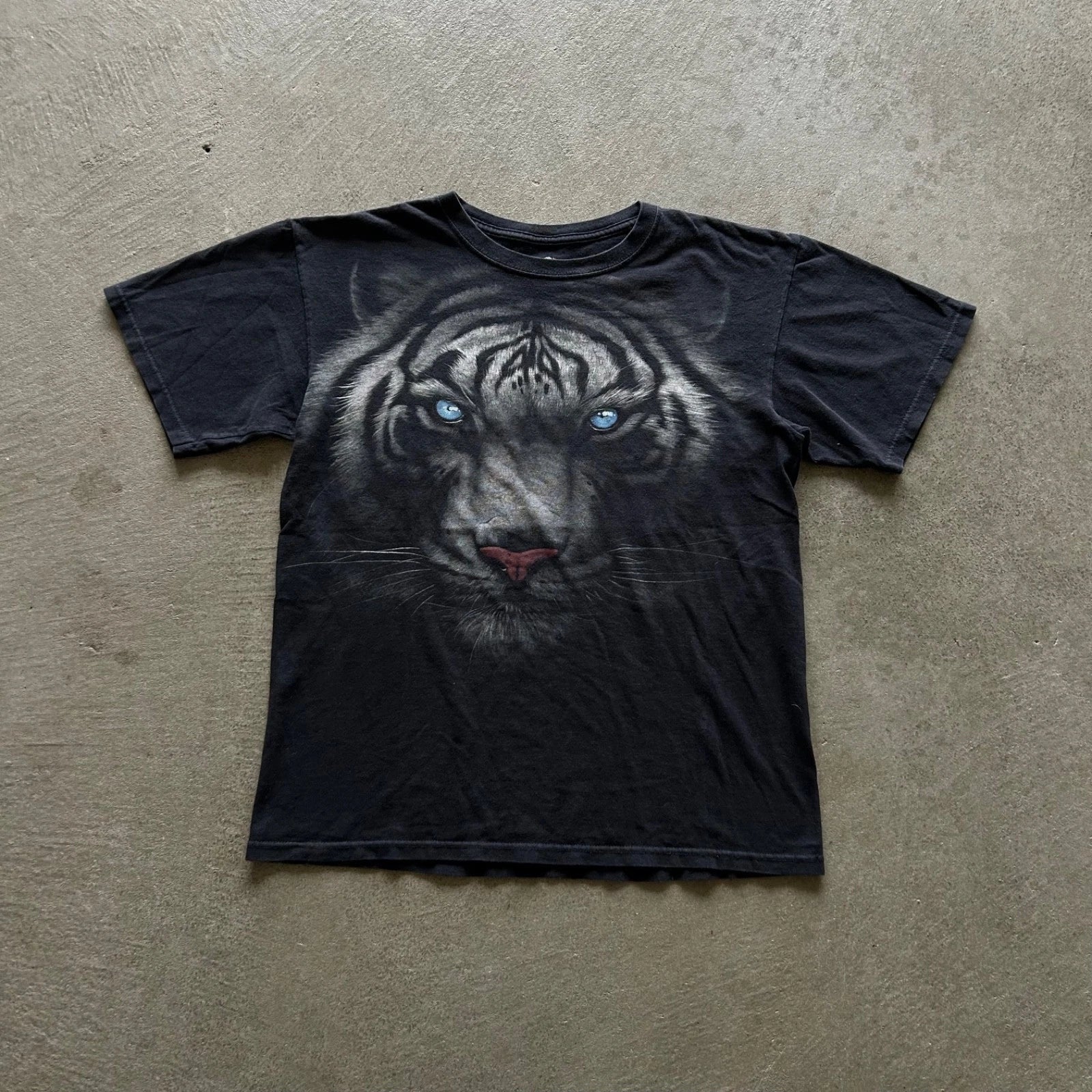 Vintage Y2K Liquid Blue Tiger Size Medium Black White - Adult & Kids T-Shirts, Sweatshirts & Hoodies apparel design preview 1