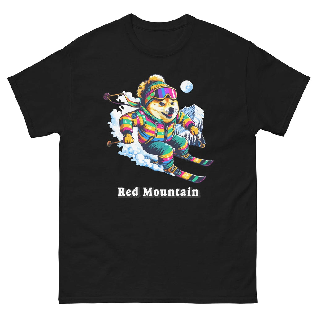 Red Mountain Doge Skiing Funny Ski Skier Dog Meme - Adult & Kids T-Shirts, Sweatshirts & Hoodies apparel design preview 1