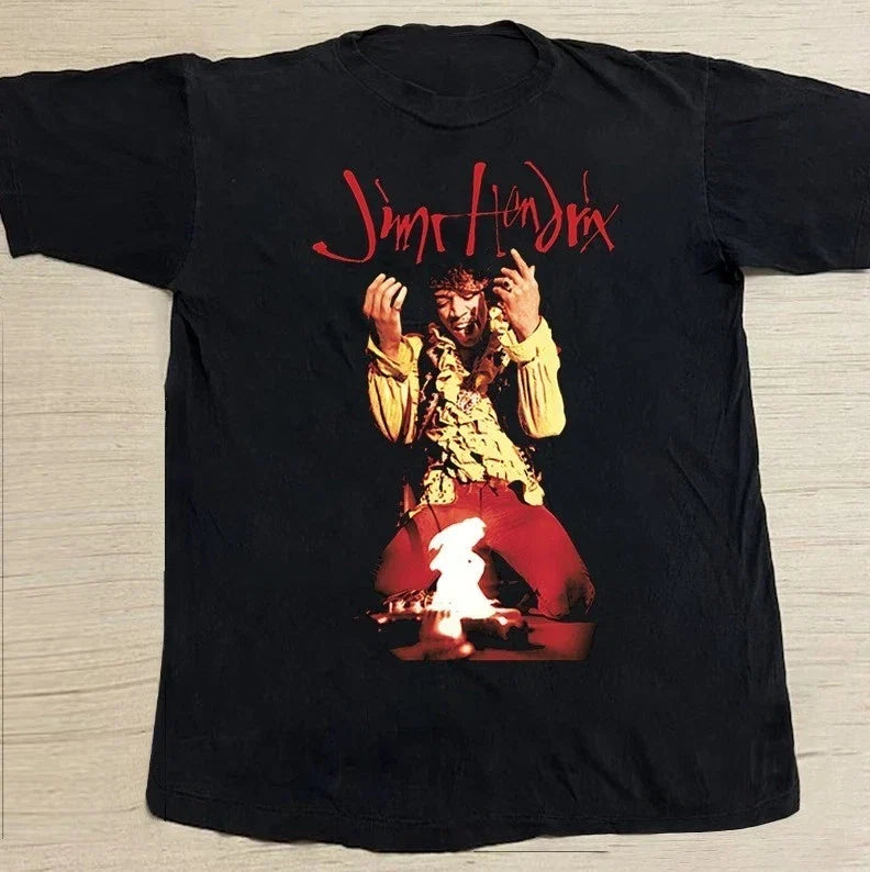 Jimi Hendrix set fire guitar live S-5XL Q9458 - Adult & Kids T-Shirts, Sweatshirts & Hoodies apparel design preview 1