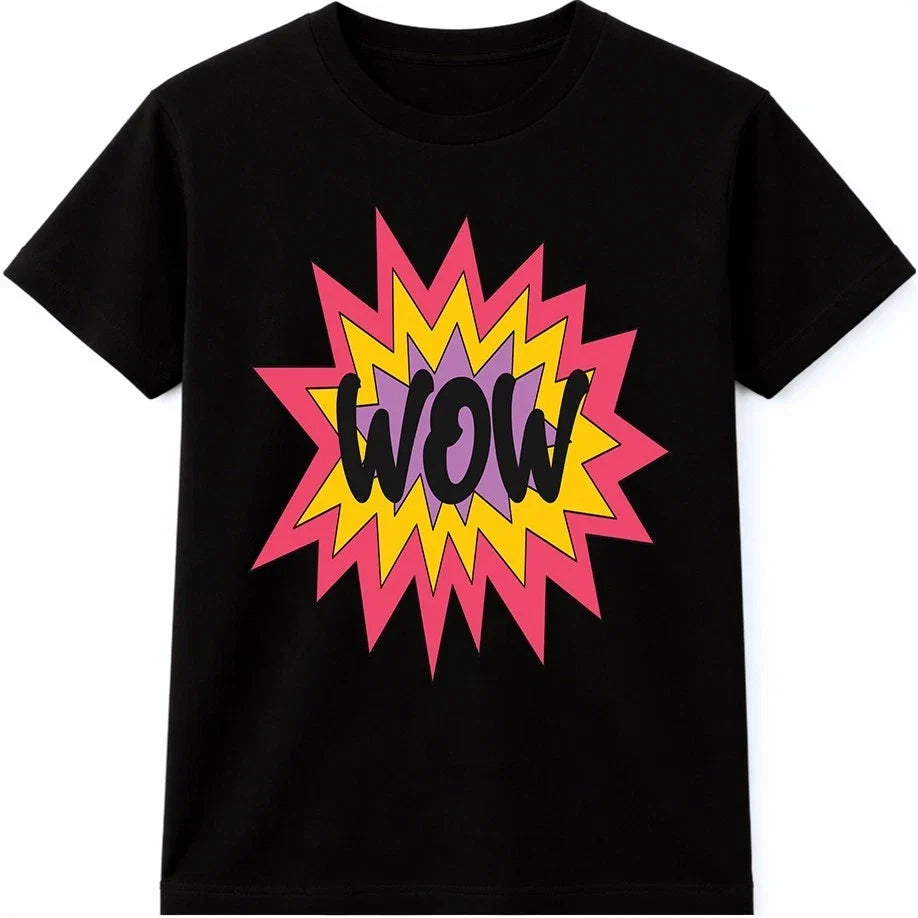 WOW Comic Colorful Starburst Graphic Pop Art Retro - Adult & Kids T-Shirts, Sweatshirts & Hoodies apparel design preview 1