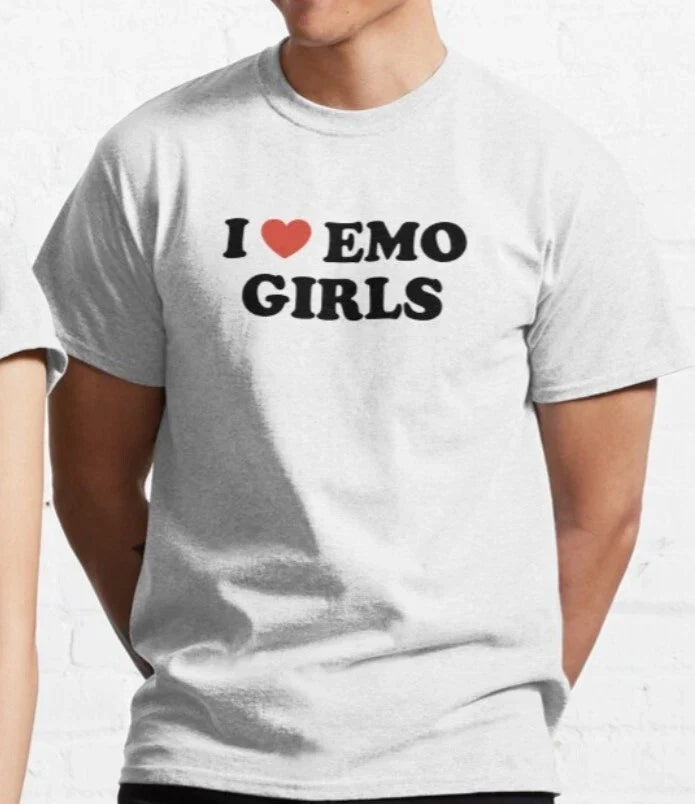 I Love Emo Girls y2k Unisex aesthetic - Adult & Kids T-Shirts, Sweatshirts & Hoodies apparel design preview 1