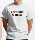 I Love Emo Girls y2k Unisex aesthetic - Adult & Kids T-Shirts, Sweatshirts & Hoodies apparel design preview 1