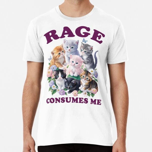 Rage Consumes Me Funny Cat Meme Vintage StylT- S-5XL - Adult & Kids T-Shirts, Sweatshirts & Hoodies apparel design preview 1