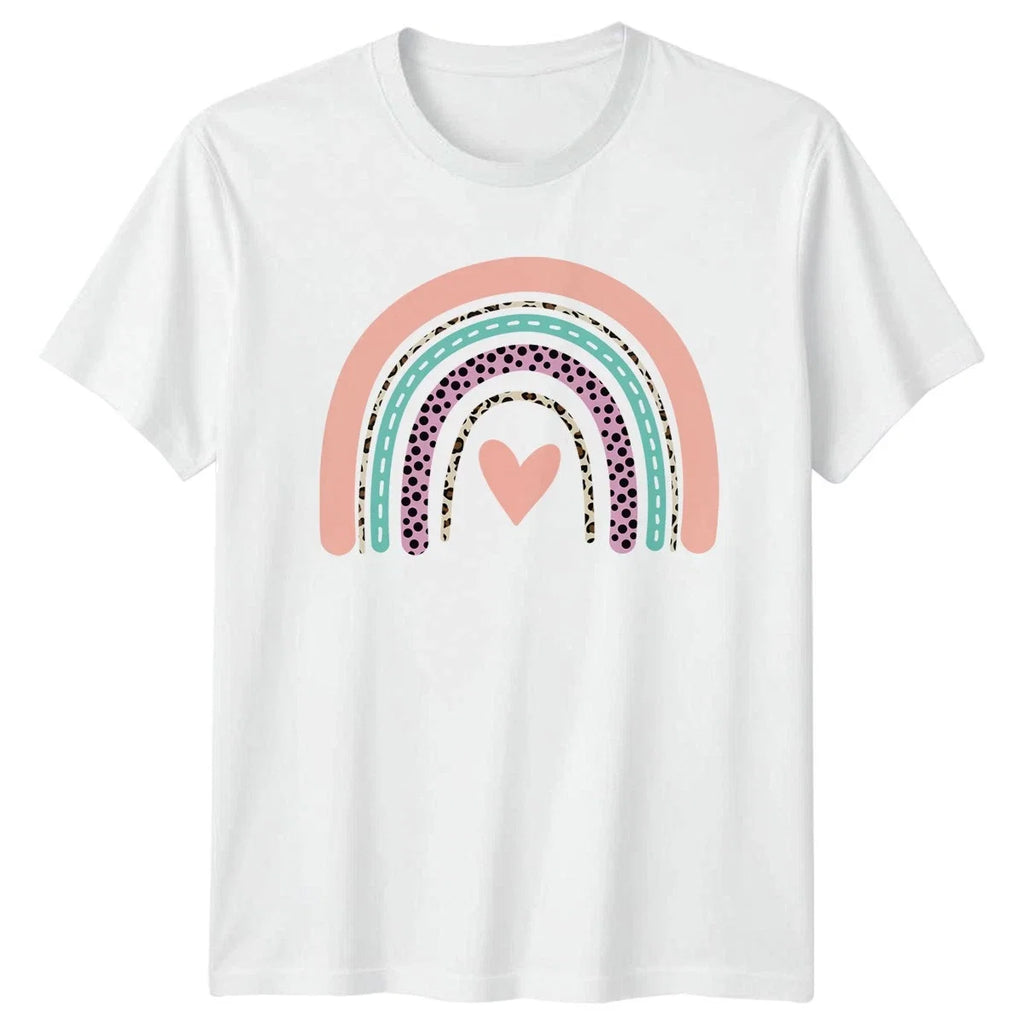 Pastel Rainbow Heart Boho Nursery Baby Shower Gift - Adult & Kids T-Shirts, Sweatshirts & Hoodies apparel design preview 1