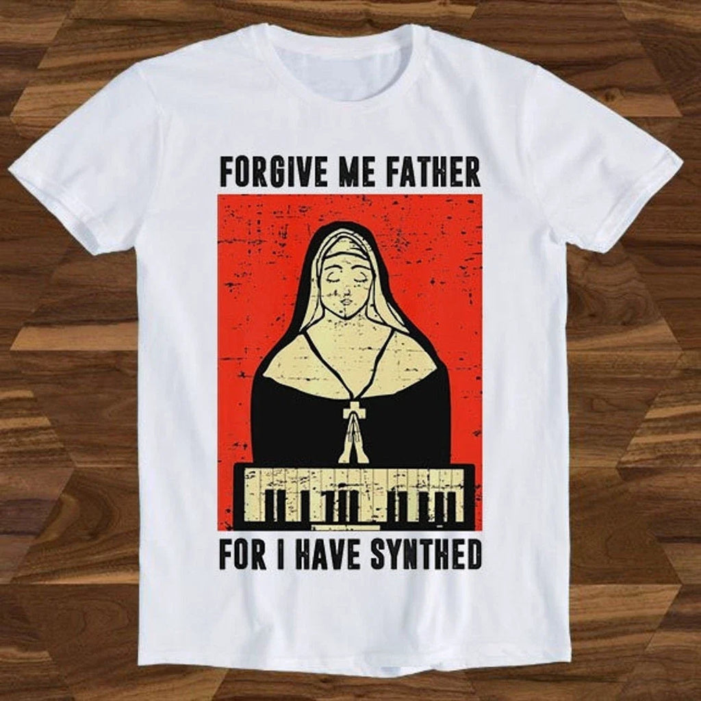 Forgive Me Father For I Have Synthed Synth Meme Top - Adult & Kids T-Shirts, Sweatshirts & Hoodies apparel design preview 1