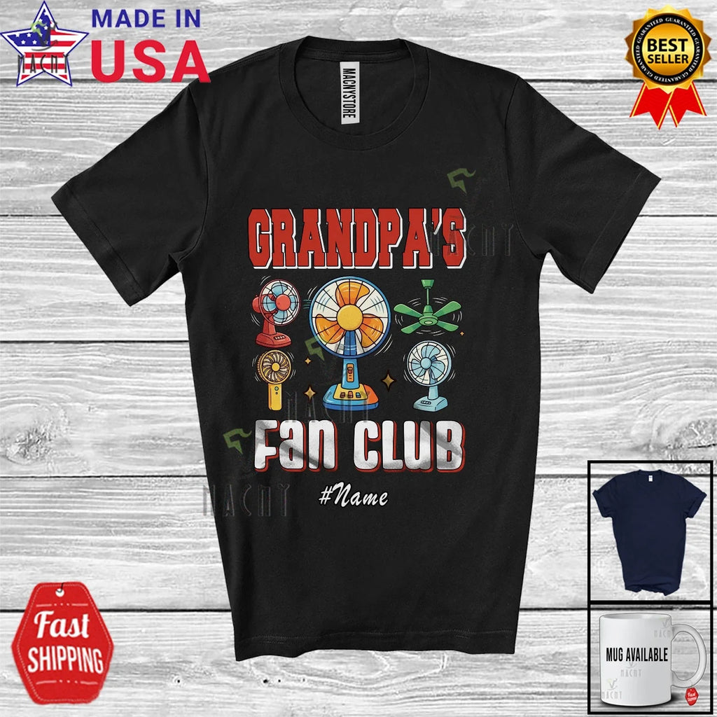 Custom Name Grandpa's Fan; Father's Day Electrician - Adult & Kids T-Shirts, Sweatshirts & Hoodies apparel design preview 1