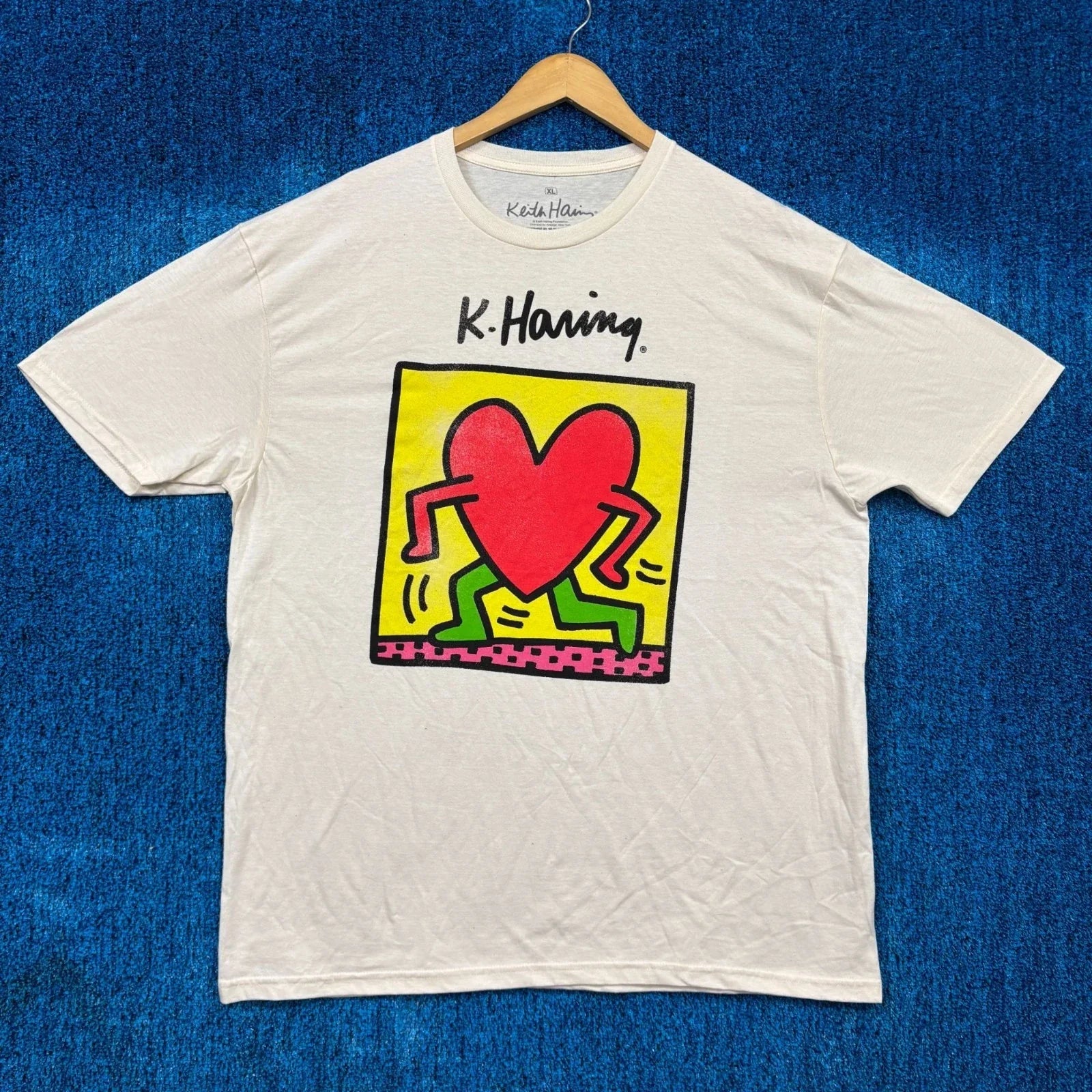 Keith Haring Heart Popart Beige Size Extra Large - Adult & Kids T-Shirts, Sweatshirts & Hoodies apparel design preview 1