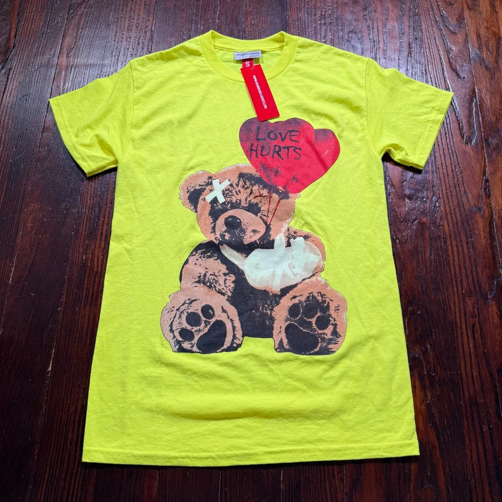 Headgear Classics Mens S Yellow Y2K Graphic 'Love - Adult & Kids T-Shirts, Sweatshirts & Hoodies apparel design preview 1