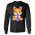 Cute Corgi Drinking Boba Tea Kawaii Pet - Adult & Kids T-Shirts, Sweatshirts & Hoodies apparel design preview 1