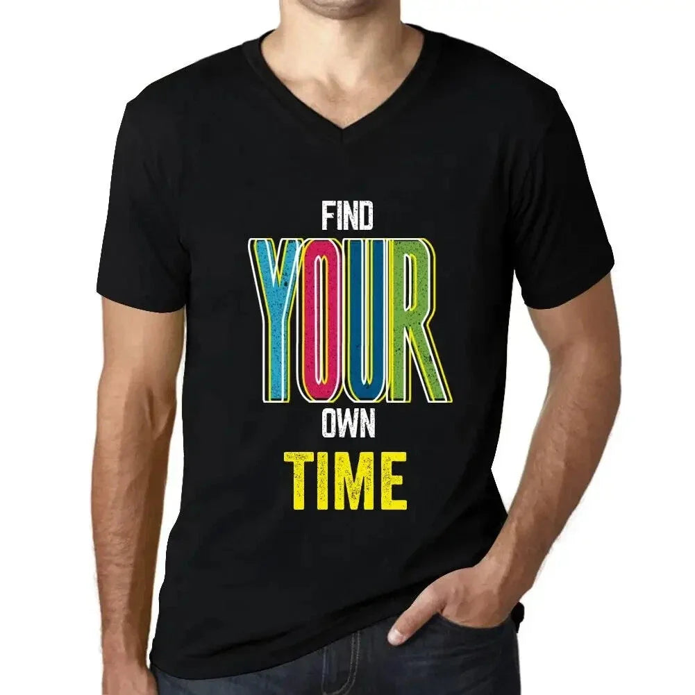 Men's Graphic V Neck Find Your Own Time Eco-Friendly - Adult & Kids T-Shirts, Sweatshirts & Hoodies apparel design preview 1