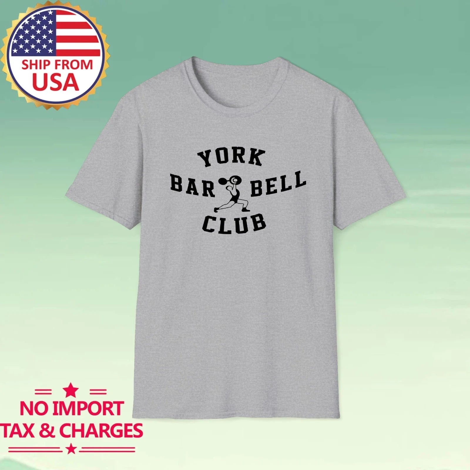 York Barbell Club Men's Grey Size S-5XL - Adult & Kids T-Shirts, Sweatshirts & Hoodies apparel design preview 1