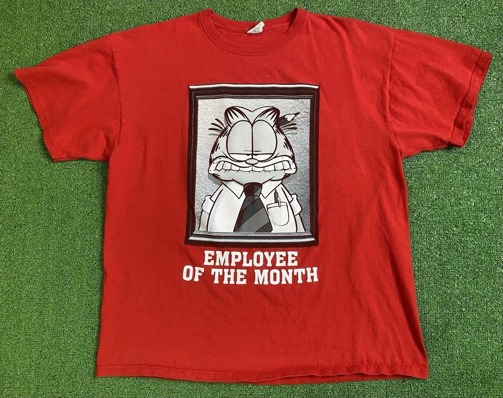 Vintage Garfield Mens XL Employee of the Month Red - Adult & Kids T-Shirts, Sweatshirts & Hoodies apparel design preview 1