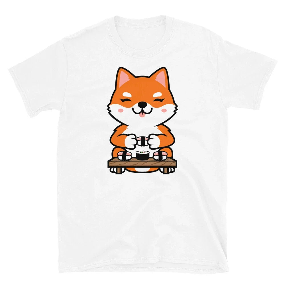 Cute Japanese Kawaii Shiba Inu Dog Sushi Short-Sleeve - Adult & Kids T-Shirts, Sweatshirts & Hoodies apparel design preview 1
