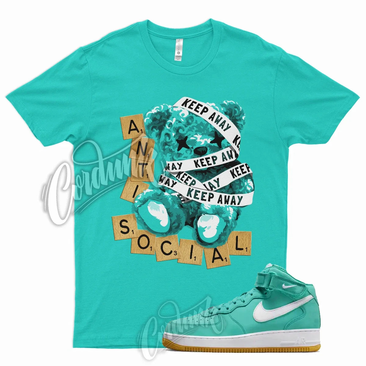 ANTI for Air Force 1 Mid Washed Teal Low Dunk Coral - Adult & Kids T-Shirts, Sweatshirts & Hoodies apparel design preview 1