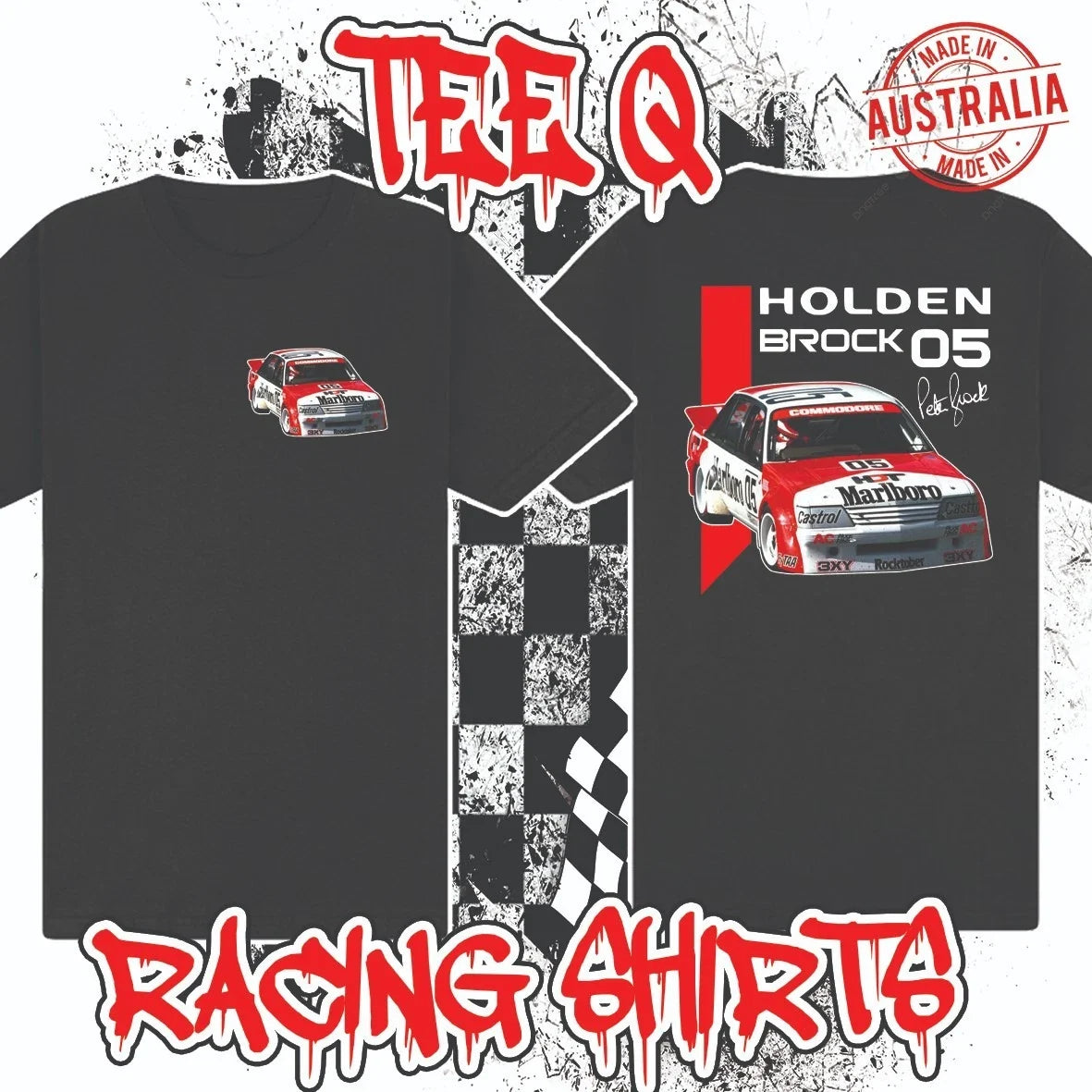 Holden Commodore VK Peter Brock Premium Black Gildan - Adult & Kids T-Shirts, Sweatshirts & Hoodies apparel design preview 1