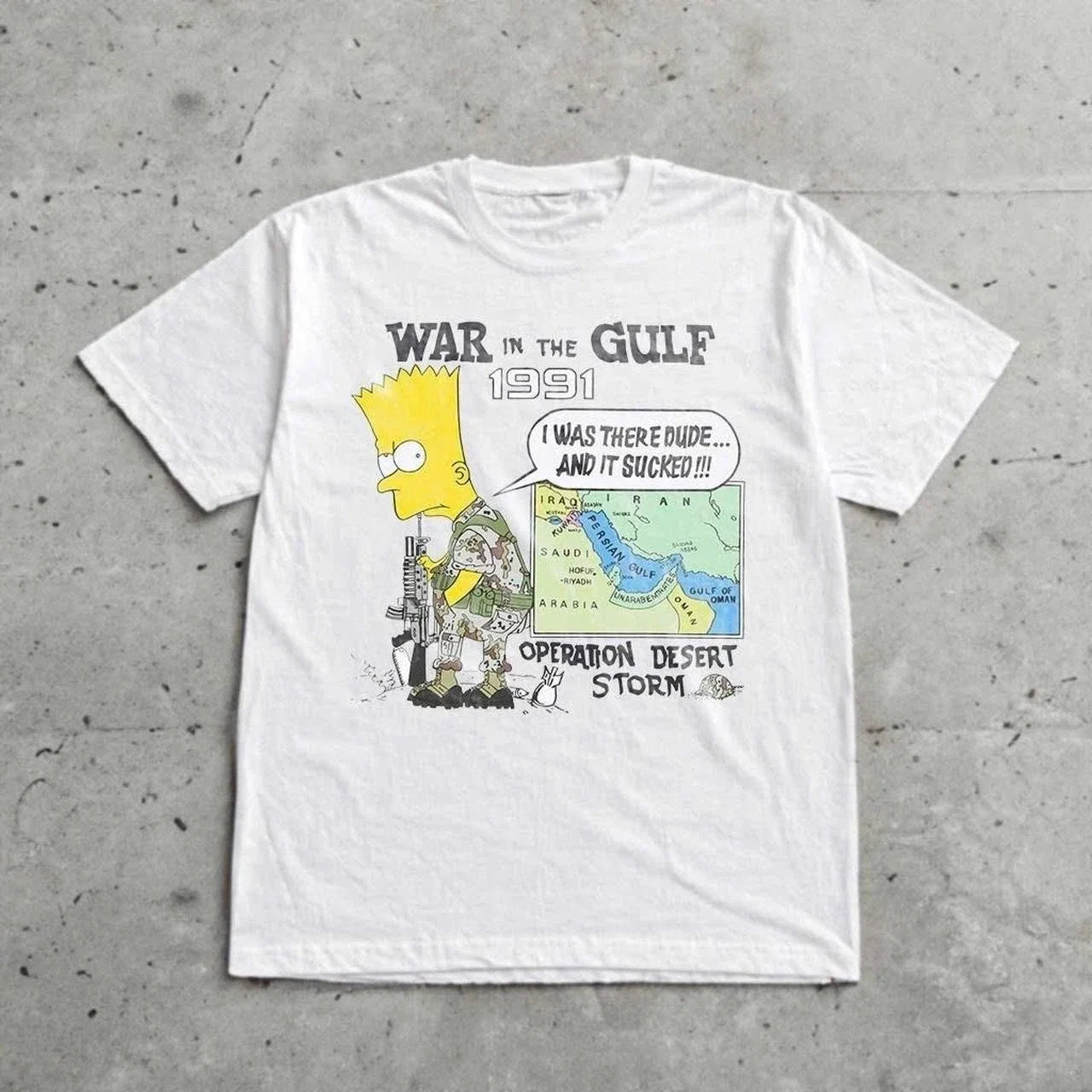 90s Simpsonnn Gulf War Vintage Cartoon Graphic S-5XL - Adult & Kids T-Shirts, Sweatshirts & Hoodies apparel design preview 1