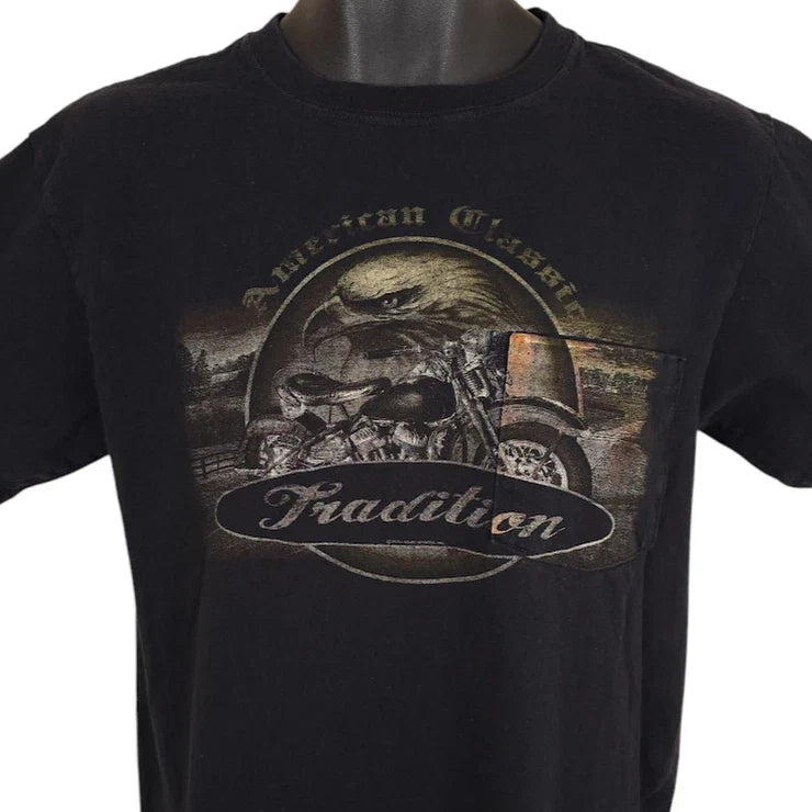 Motorcycle Mens Size Medium Black Y2K American - Adult & Kids T-Shirts, Sweatshirts & Hoodies apparel design preview 1