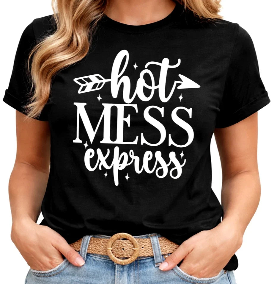 Hot Mess Express Funny Quote Graphic Sarcastic Mom - Adult & Kids T-Shirts, Sweatshirts & Hoodies apparel design preview 1