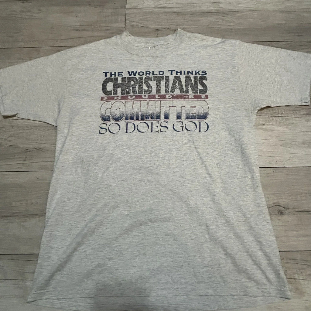 Vintage 1990s Christian Quote Jesus Hanes Heavyweight - Adult & Kids T-Shirts, Sweatshirts & Hoodies apparel design preview 1