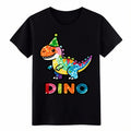 Cute Party T-Rex "DINO" Graphic Colorful Sequin-Style - Adult & Kids T-Shirts, Sweatshirts & Hoodies apparel design preview 1