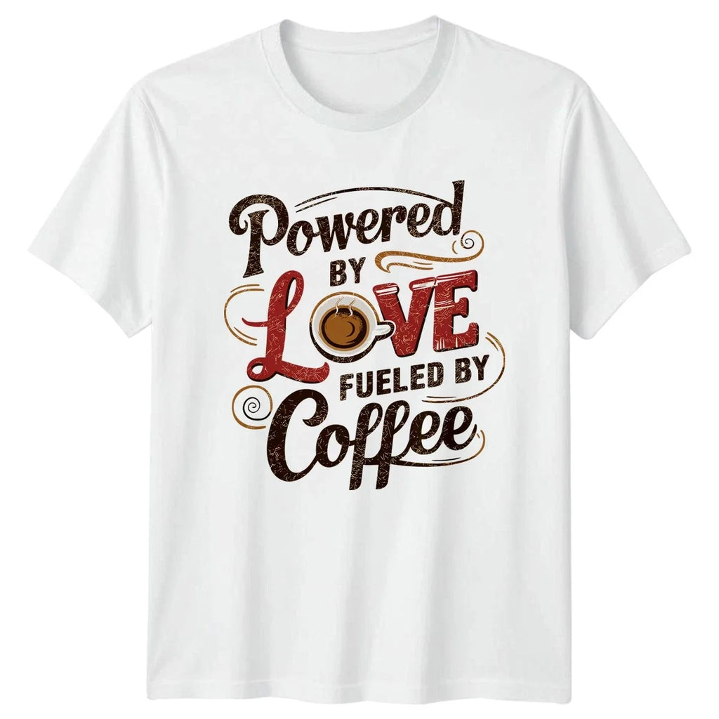 Powered By Love Fueled Coffee Lover Humor Mothers Day - Adult & Kids T-Shirts, Sweatshirts & Hoodies apparel design preview 1