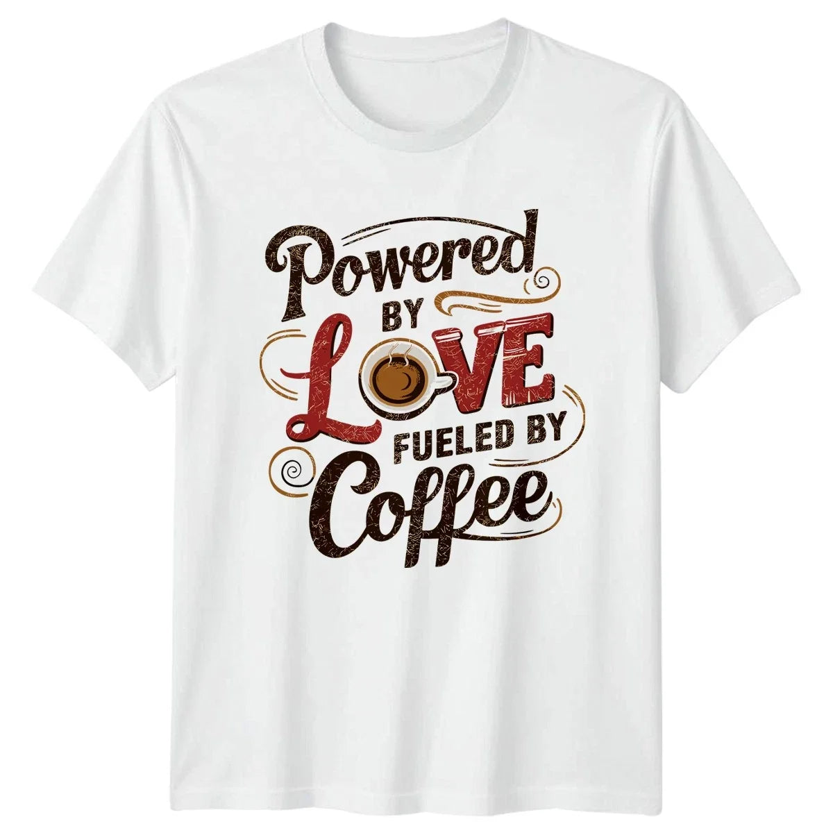 Powered By Love Fueled Coffee Lover Humor Mothers Day - Adult & Kids T-Shirts, Sweatshirts & Hoodies apparel design preview 1