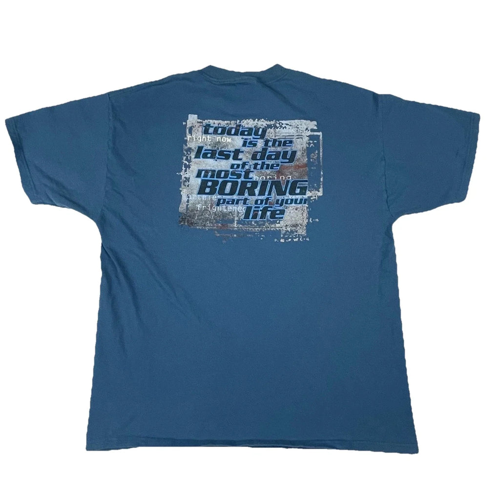 Vintage No Fear Mens XL 90s Blue Today Is Last Day - Adult & Kids T-Shirts, Sweatshirts & Hoodies apparel design preview 1