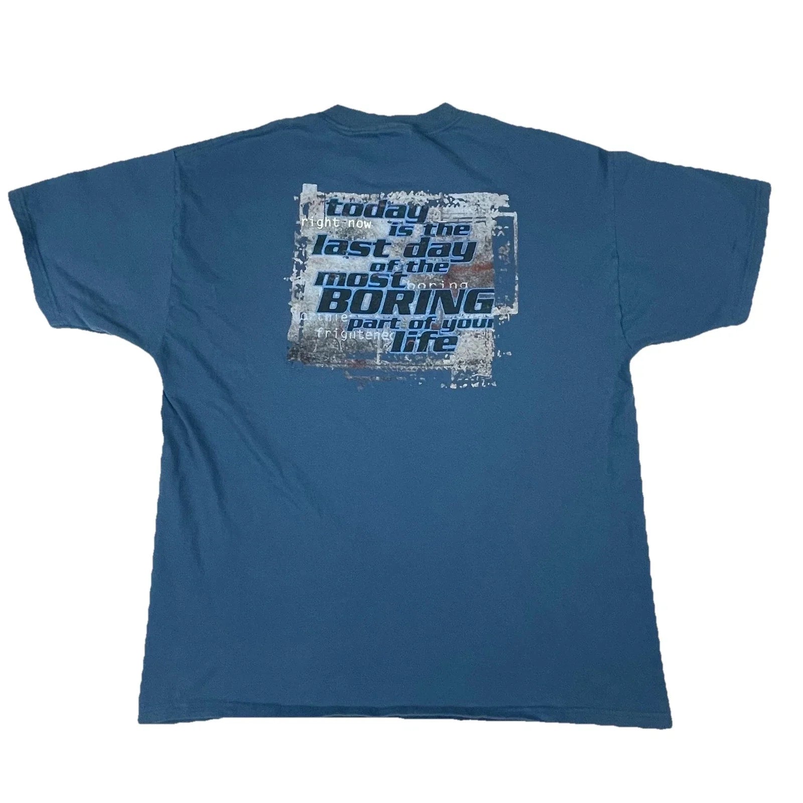Vintage No Fear Mens XL 90s Blue Today Is Last Day - Adult & Kids T-Shirts, Sweatshirts & Hoodies apparel design preview 1