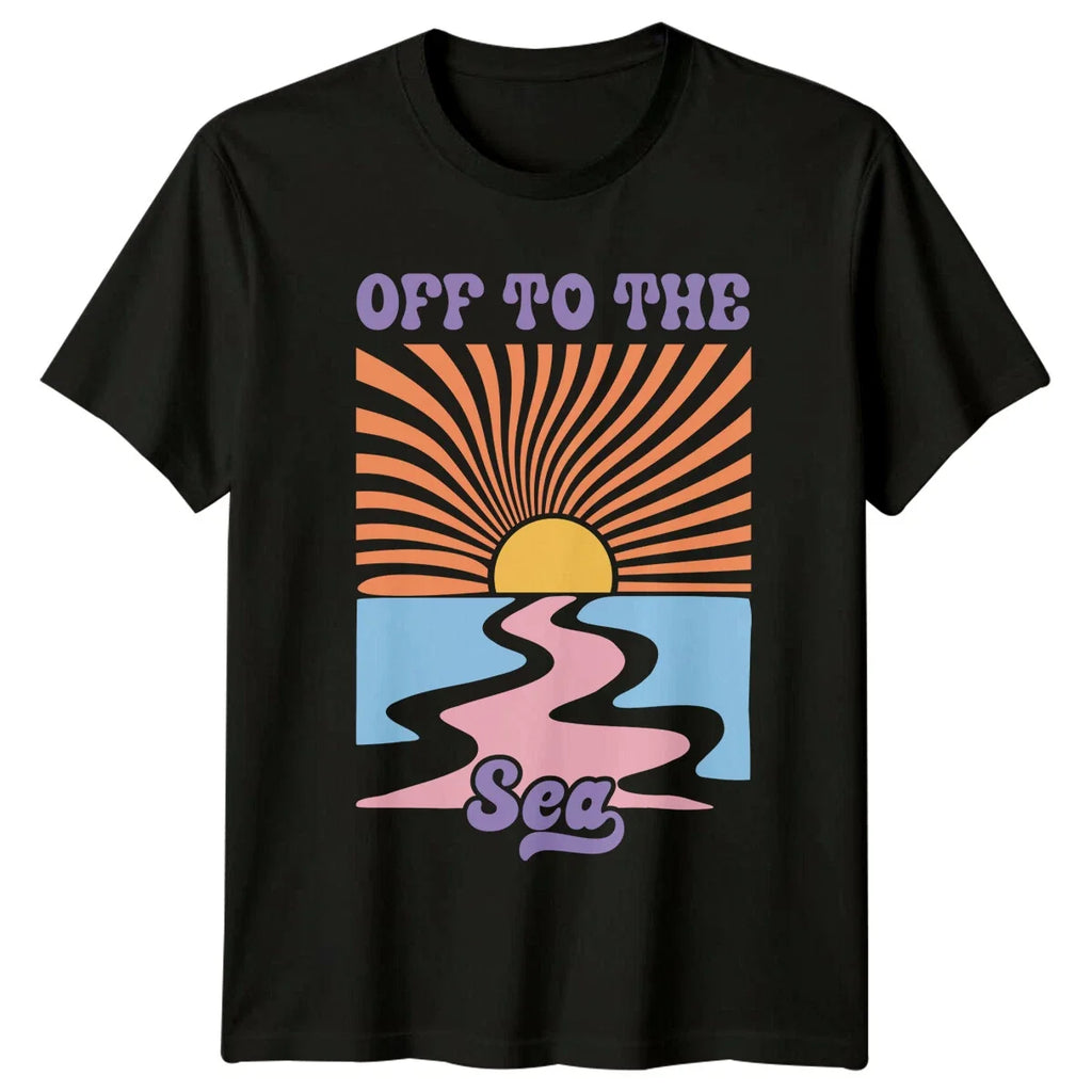 Off To The Sea Graphic Boho Sunburst Summer Vacation - Adult & Kids T-Shirts, Sweatshirts & Hoodies apparel design preview 1