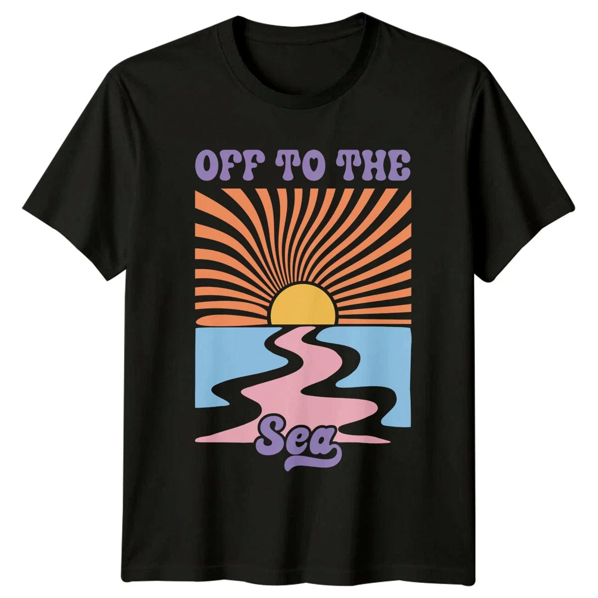 Off To The Sea Graphic Boho Sunburst Summer Vacation - Adult & Kids T-Shirts, Sweatshirts & Hoodies apparel design preview 1