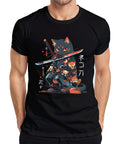 Samurai Cat Katana Kimono Kawaii Neko Japanese Retro - Adult & Kids T-Shirts, Sweatshirts & Hoodies apparel design preview 1