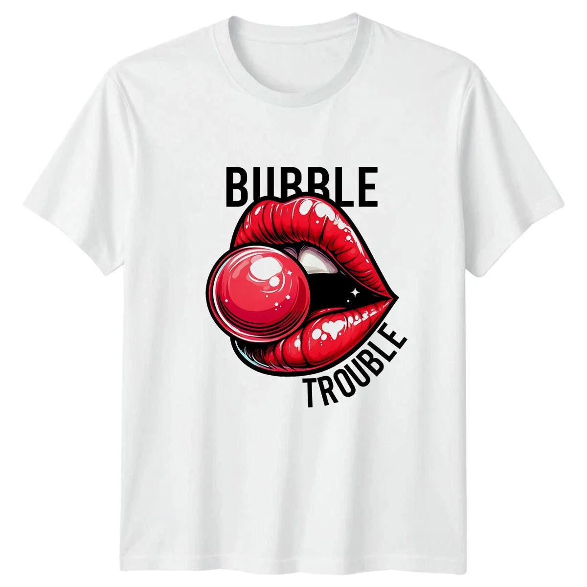 Bubble Trouble Lips Pop Art Graphic Novelty Adult - Adult & Kids T-Shirts, Sweatshirts & Hoodies apparel design preview 1