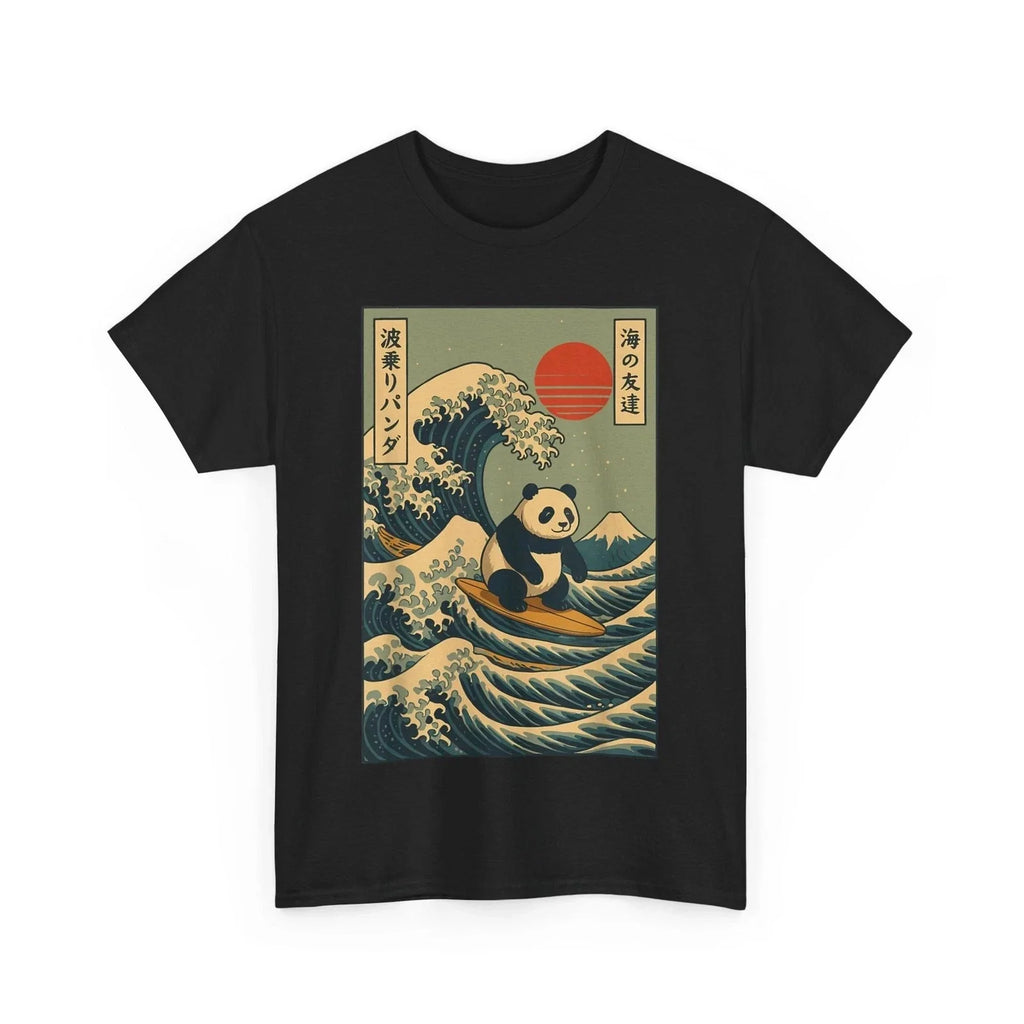 Japan Surfing Panda Kawaii Anime Great Wave Japanese - Adult & Kids T-Shirts, Sweatshirts & Hoodies apparel design preview 1