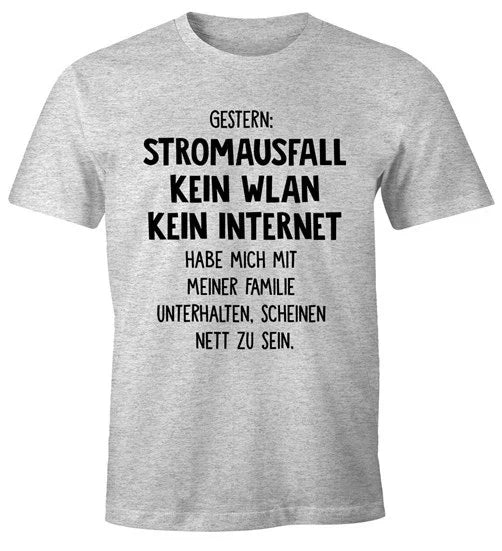 Men's Yesterday: Power Outage No Wi-Fi Internet - Adult & Kids T-Shirts, Sweatshirts & Hoodies apparel design preview 1