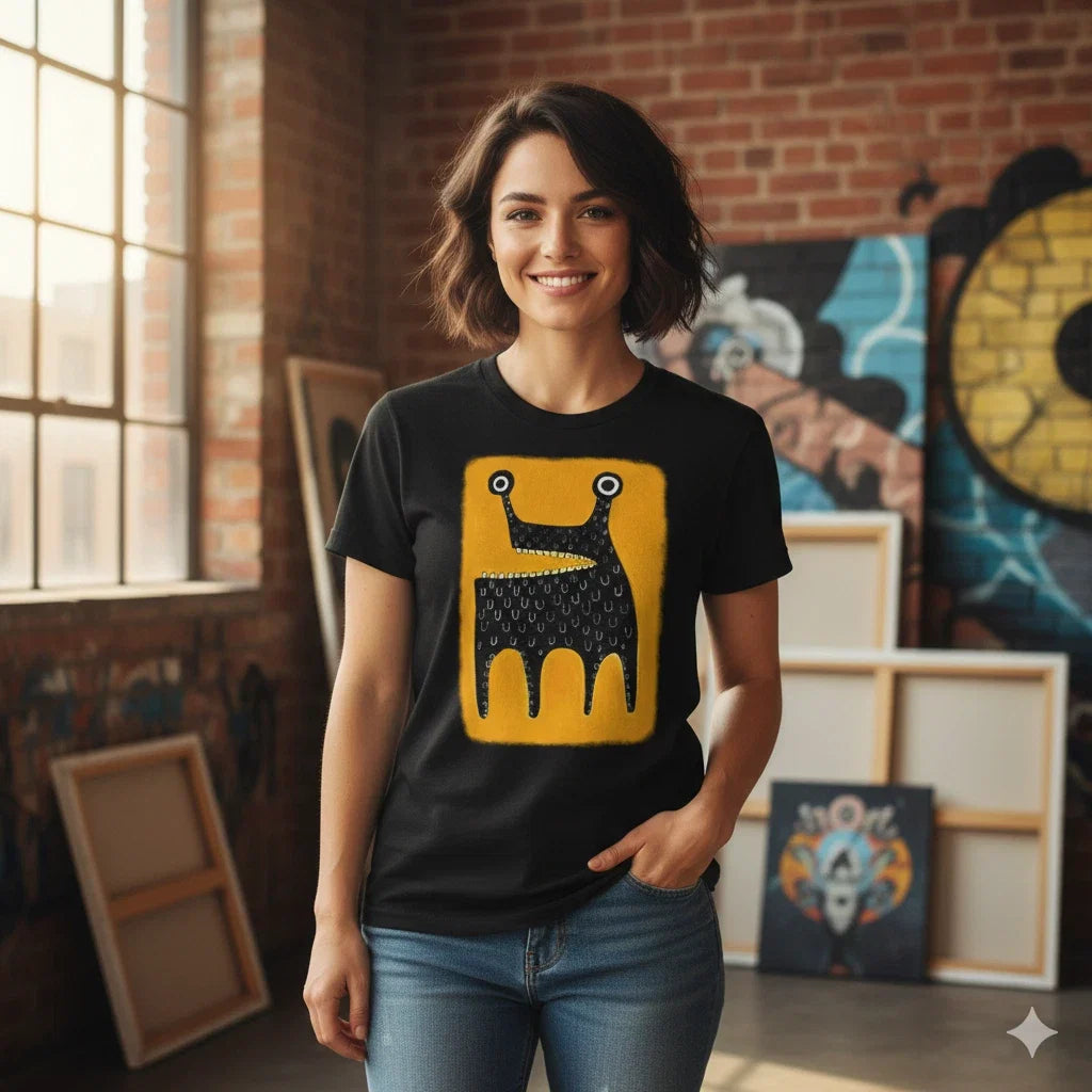Cute Weird Monster Graphic Black Abstract Cartoon Art - Adult & Kids T-Shirts, Sweatshirts & Hoodies apparel design preview 1