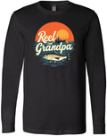 Reel Cool Grandpa Fishing Gift Retro Sunset Outdoors - Adult & Kids T-Shirts, Sweatshirts & Hoodies apparel design preview 1